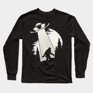 Bigfoot Ufo Abduction Long Sleeve T-Shirt